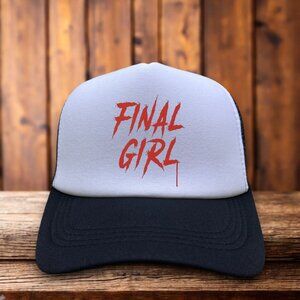 Final Girl Mens Trucker Hat Black Camp Bloodbath Max Cartwright Camp Horror